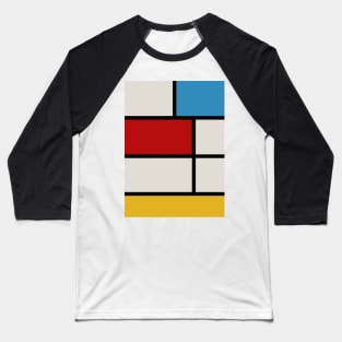 Art Lover Mondrian Style Abstract Geometry Baseball T-Shirt